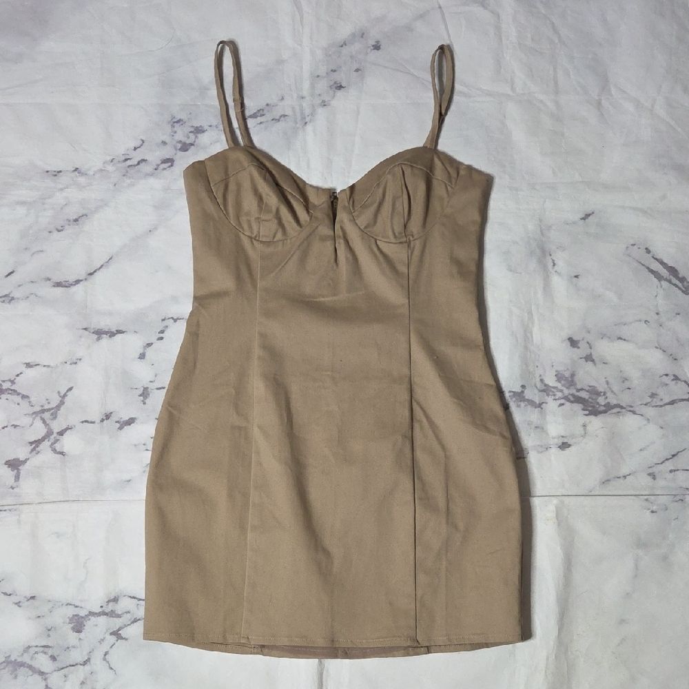 Superdown Beige/Tan Bustier Mini Dress